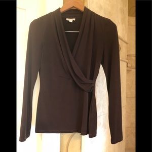 Beautiful chocolate drape v neck